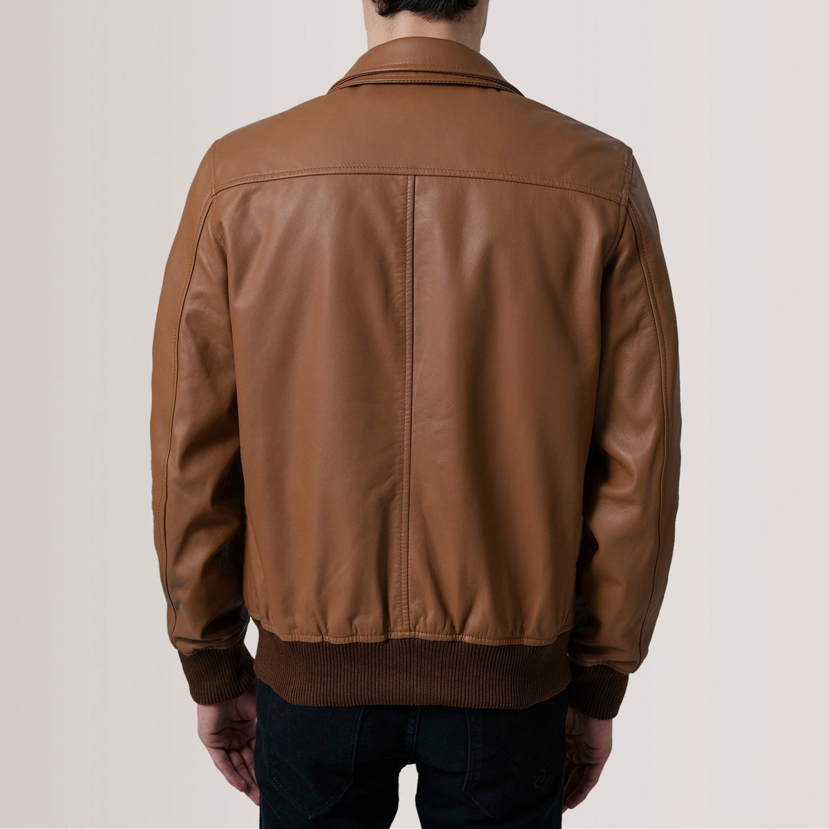Lester Marron Suede Blouson Bomber en Cuir pour Homme – Vue produit alternative 5
