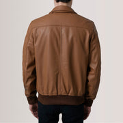 Lester Marron Suede Blouson Bomber en Cuir pour Homme – Vue produit alternative 5