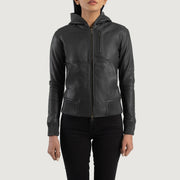 
Luna Hooded Blouson Bombardier en Cuir pour Femme – alternate product view 4