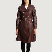 
Missoni Bordeaux Trench-coat en Cuir pour Femme in Maroon Sheepskin Leather - Vue de face & silhouette ajustée | Acheter en ligne