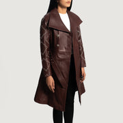 
Missoni Bordeaux Trench-coat en Cuir pour Femme - Vue de profil mettant en valeur la coupe de manche ergonomique