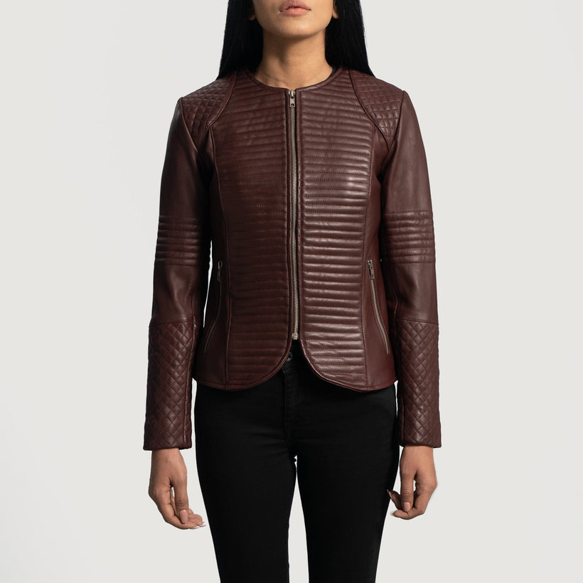 Nexi Matelassé Veste en Cuir pour Femme