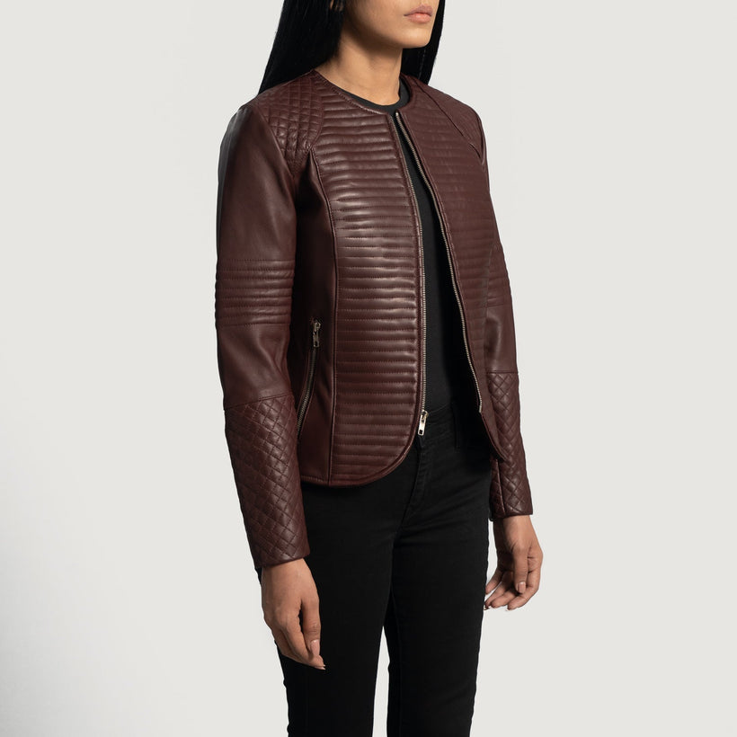 Nexi Matelassé Veste en Cuir pour Femme