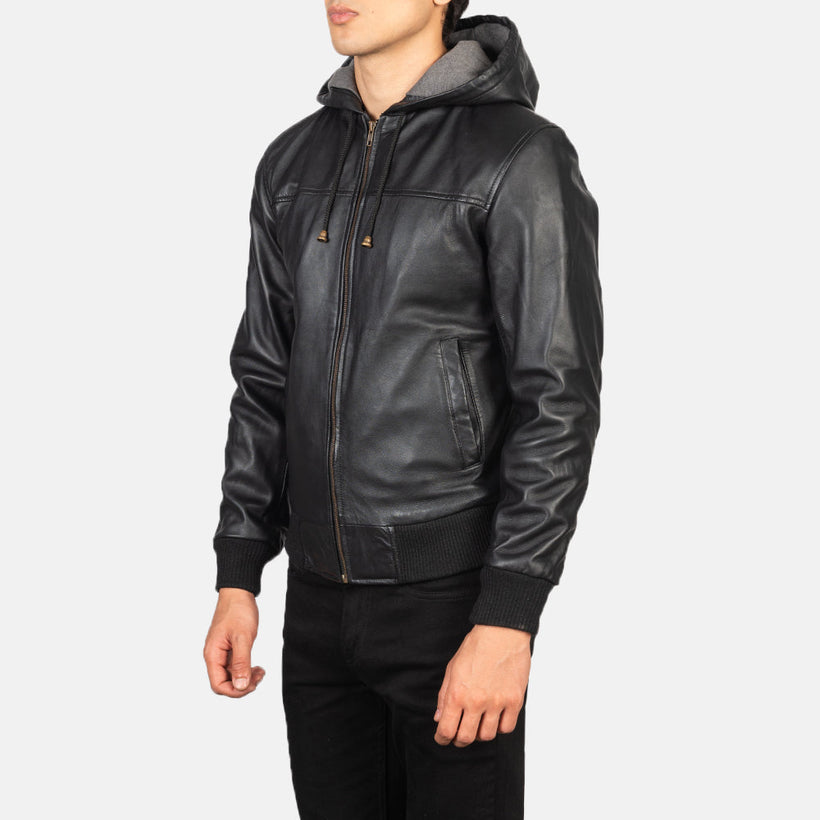 Nintenzo Blouson Bomber en Cuir pour Homme