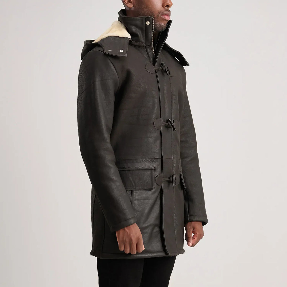 Nolan Manteau en Cuir pour Homme – Vue produit alternative 2