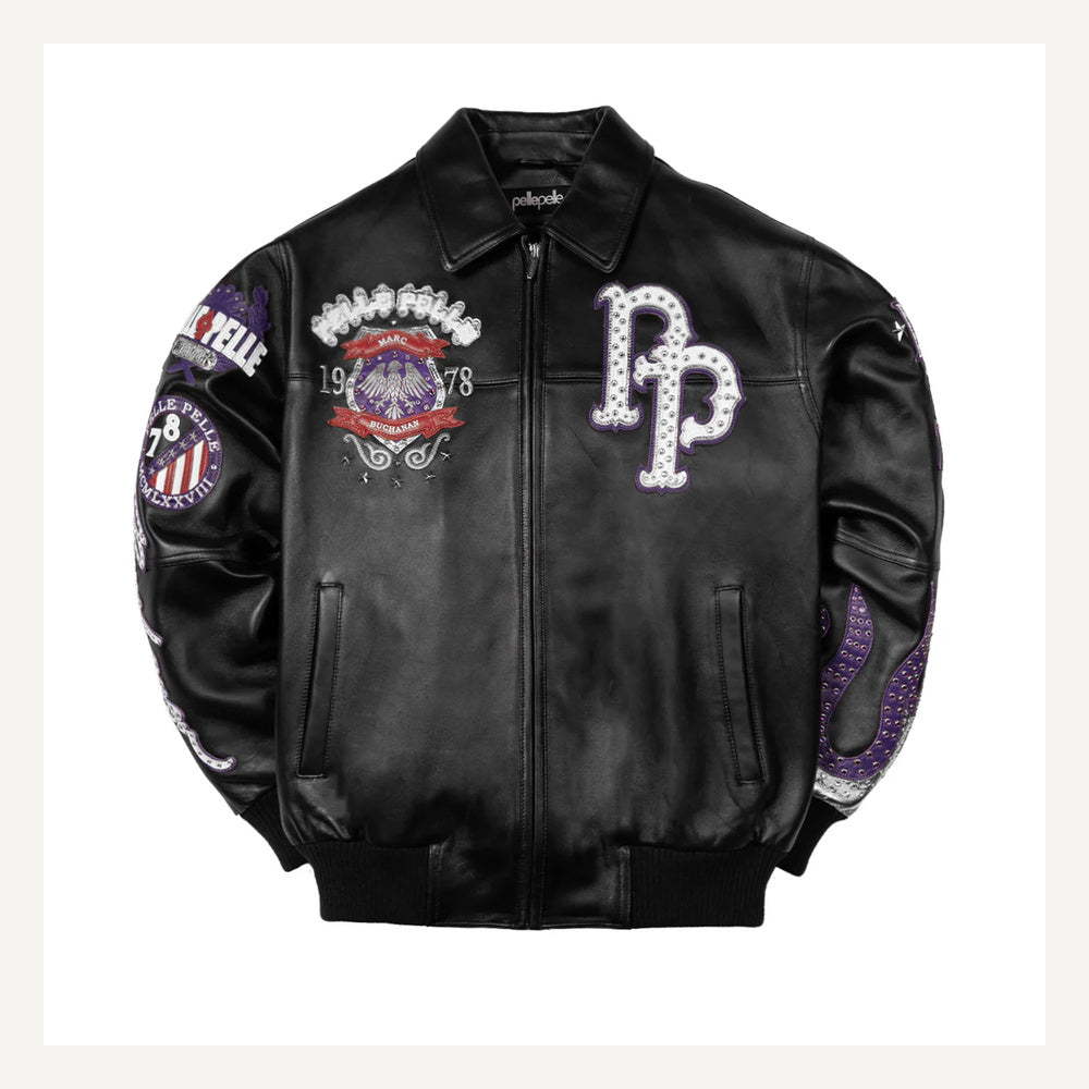 
World Famous Varsity Veste en Cuir pour Femme
