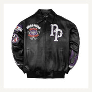 
World Famous Varsity Veste en Cuir pour Femme