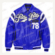 
Encrusted Varsity Veste en Cuir (Navy) pour Femme