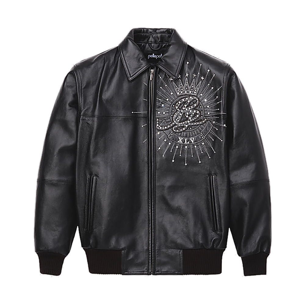 
Premium Embroidered Veste en Cuir pour Femme