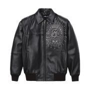 
Premium Embroidered Veste en Cuir pour Femme