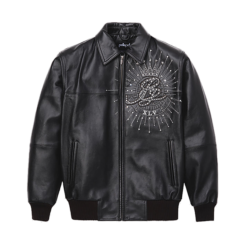 Premium Embroidered Veste en Cuir pour Femme