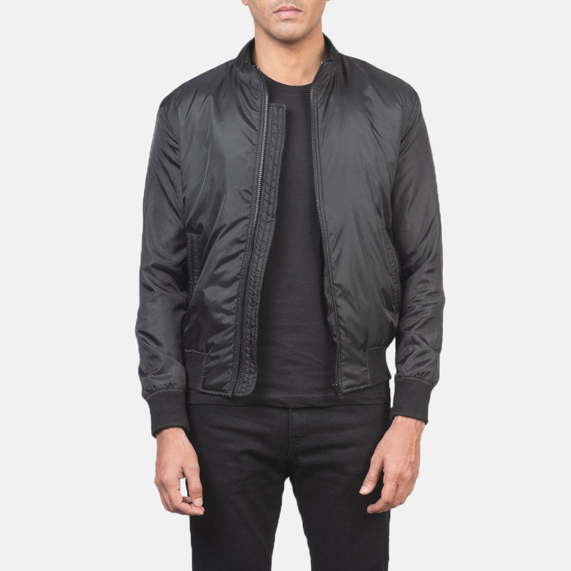 Ramon Noir Blouson Bombardier en Cuir pour Homme