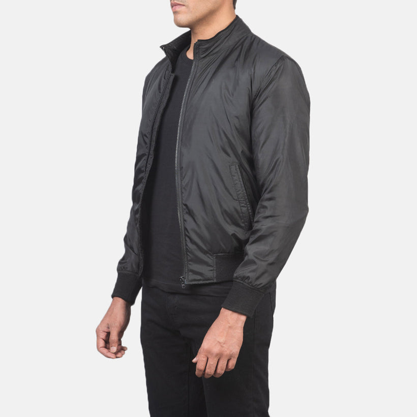 Ramon Noir Blouson Bombardier en Cuir pour Homme