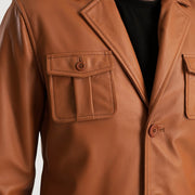 Ray Cutler Veste en Cuir pour Homme – Vue produit alternative 6