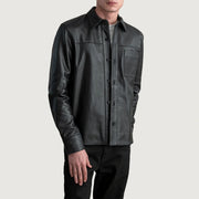 
Black Sheepskin leather Jacket - Vue arrière montrant la carrure ajustée et l'ourlet net