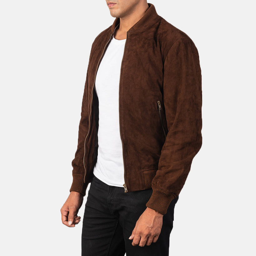 Shane Moka Suede Blouson Bombardier en Cuir pour Homme