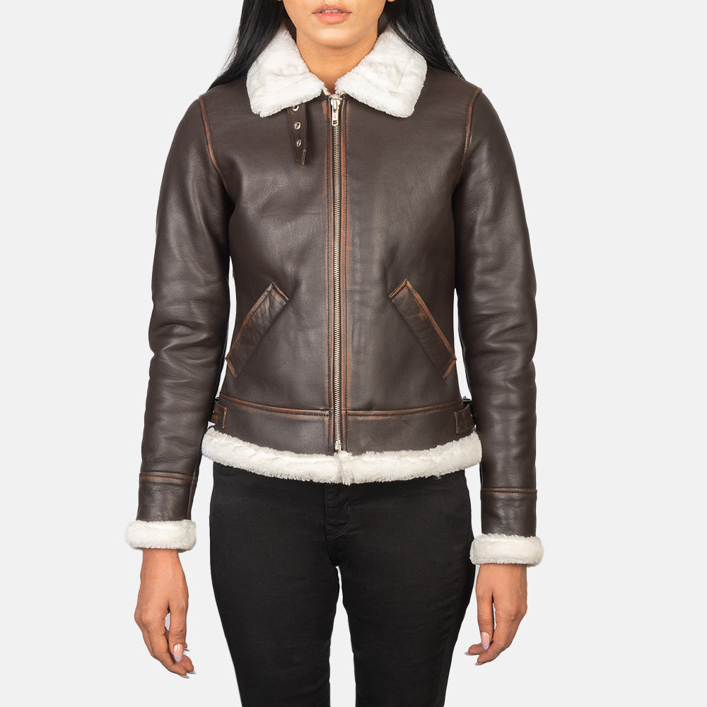 
Sherilyn B-3 Noir Blouson Bombardier en Cuir pour Femme – alternate product view 4
