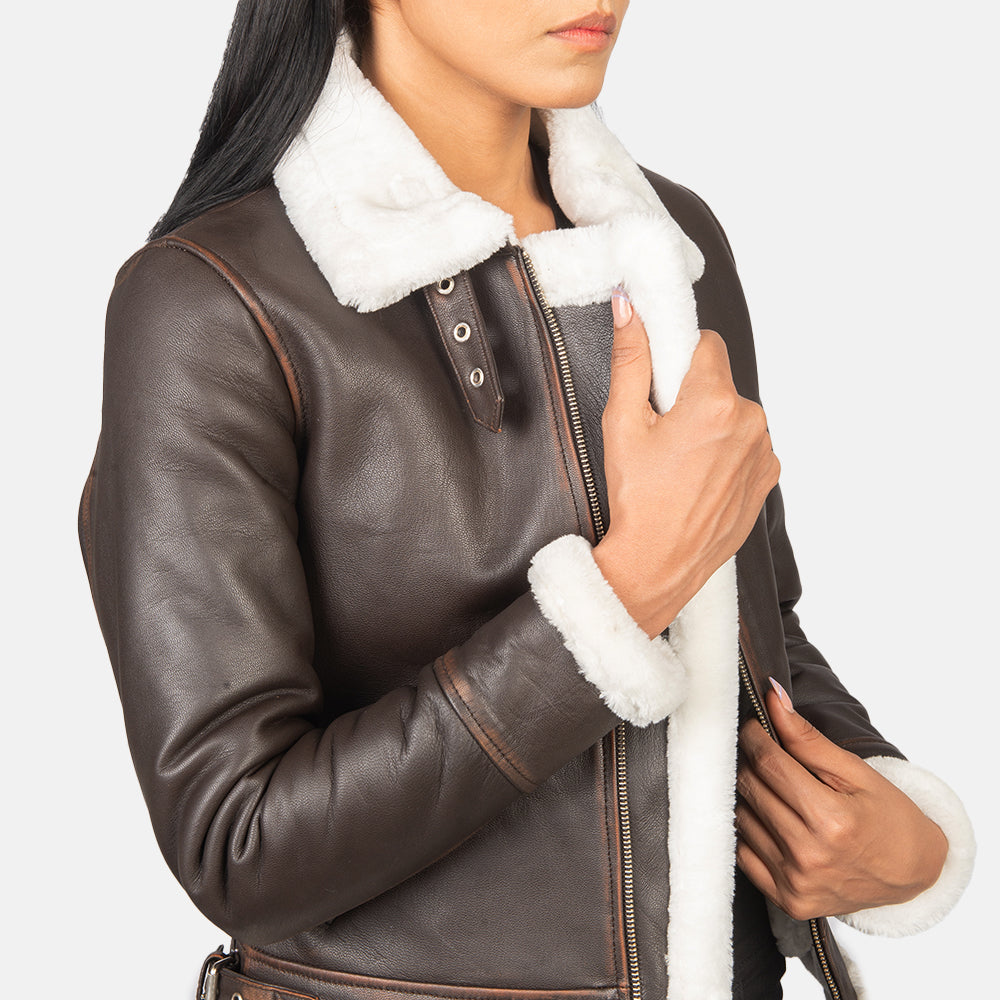 
Sherilyn B-3 Noir Blouson Bombardier en Cuir pour Femme – alternate product view 6
