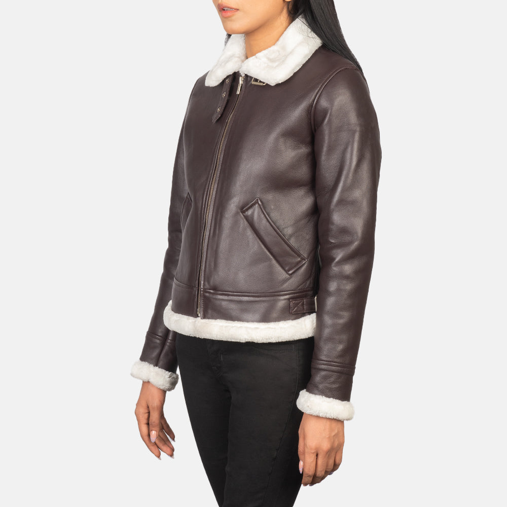 
Sherilyn B-3 Noir Blouson Bombardier en Cuir pour Femme – alternate product view 2