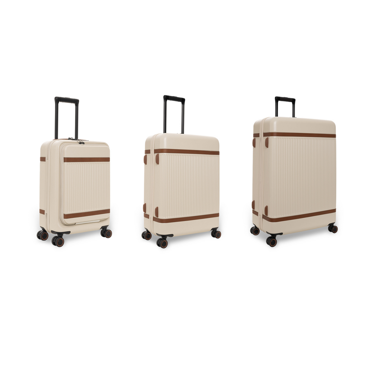 Sandy Beach Suitcase Set Front Pocket Zuna pour Femme, front view