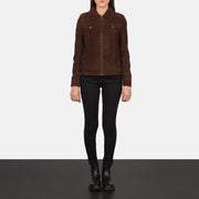 
Suzy Trucker Marron Veste en Cuir pour Femme – alternate product view 4