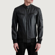 
Sven Mocha Suede Bomber Jacket in Dark Brown Goatskin Suede - Vue de face & silhouette ajustée | Acheter en ligne