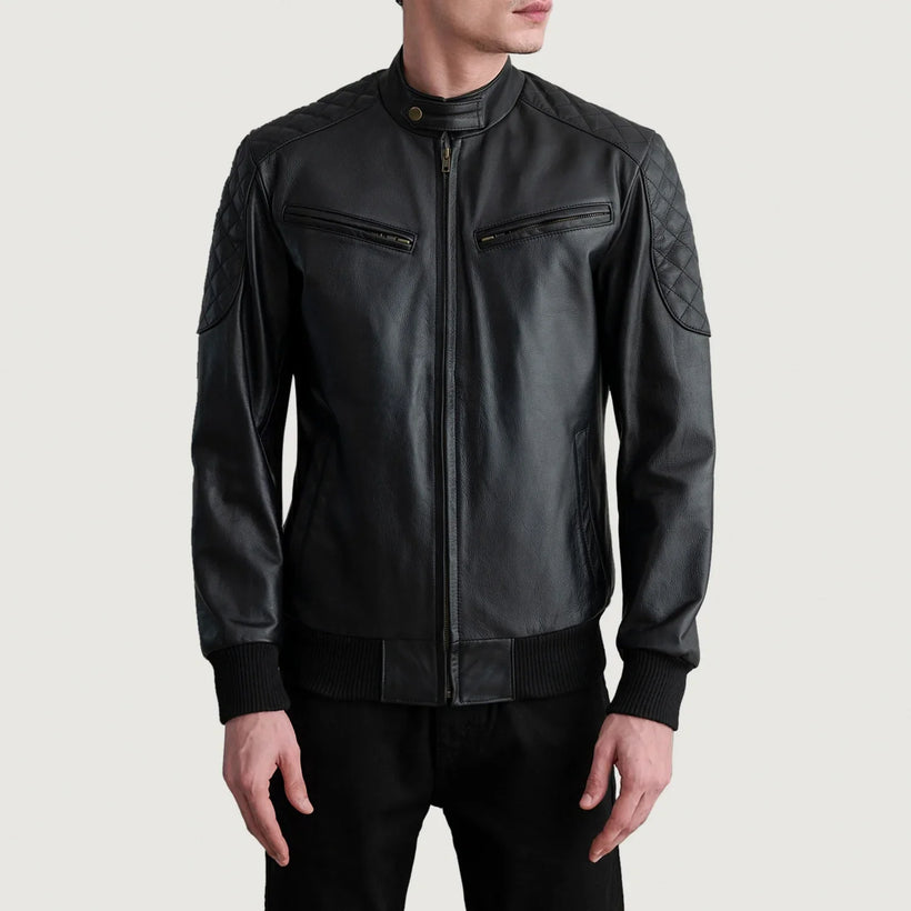 Sven Blouson Bombardier en Cuir pour Homme