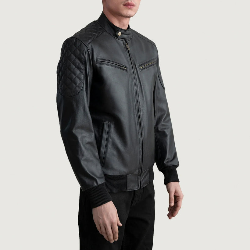 Sven Blouson Bombardier en Cuir pour Homme