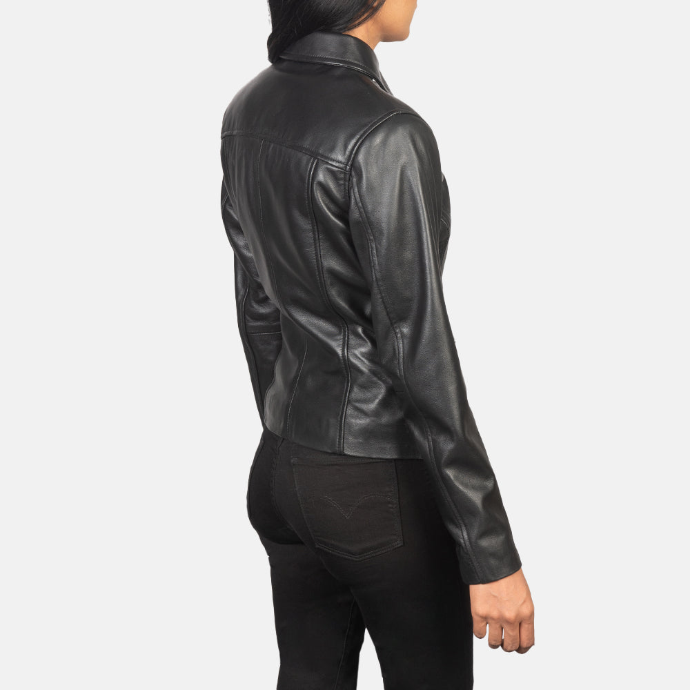 Tomachi Rouge Veste en Cuir pour Femme – Vue produit alternative 5