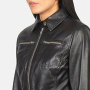 Tomachi Rouge Veste en Cuir pour Femme – Vue produit alternative 6