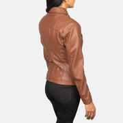 Tomachi Rouge Veste en Cuir pour Femme – Vue produit alternative 5