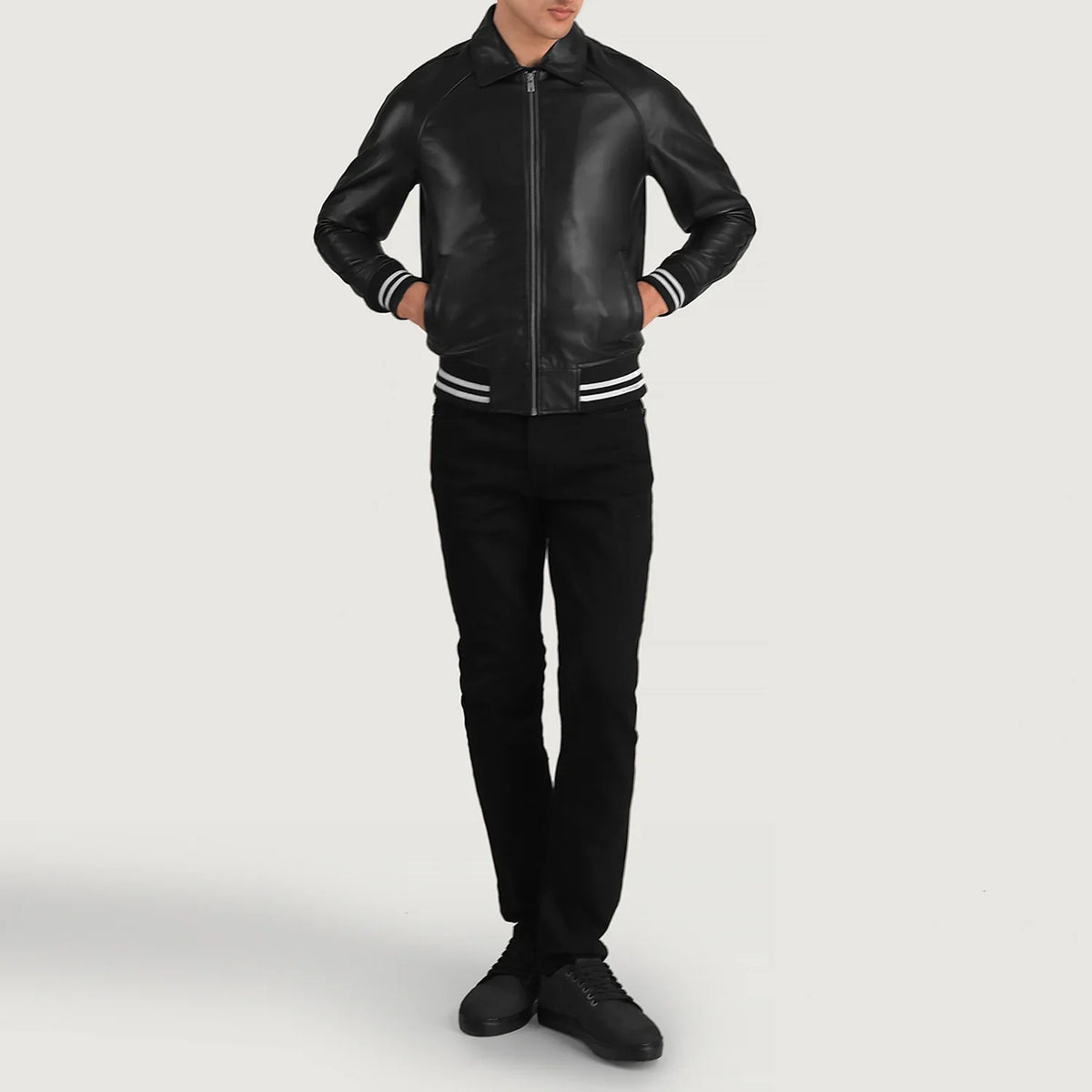 Walton Varsity Veste en Cuir pour Homme – Vue produit alternative 3