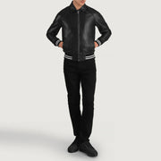 Walton Varsity Veste en Cuir pour Homme – Vue produit alternative 3