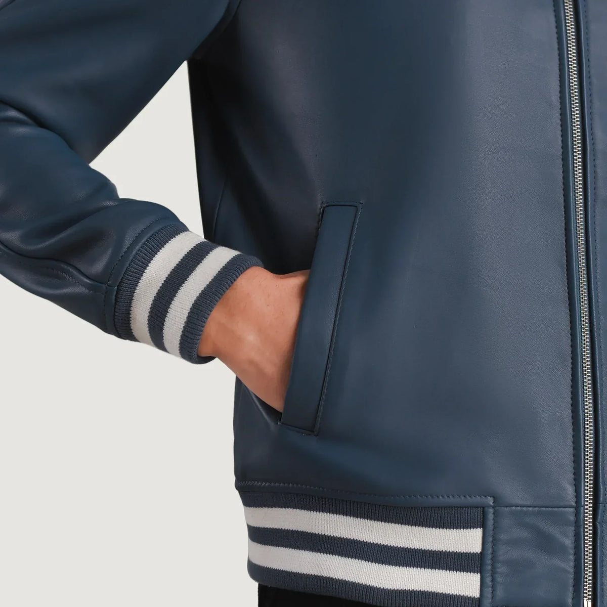 Walton Varsity Veste en Cuir pour Homme – Vue produit alternative 5
