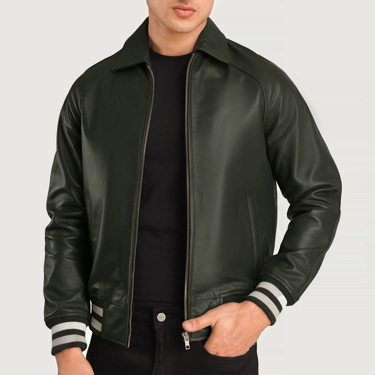 Walton Varsity Veste en Cuir pour Homme – Vue produit alternative 3