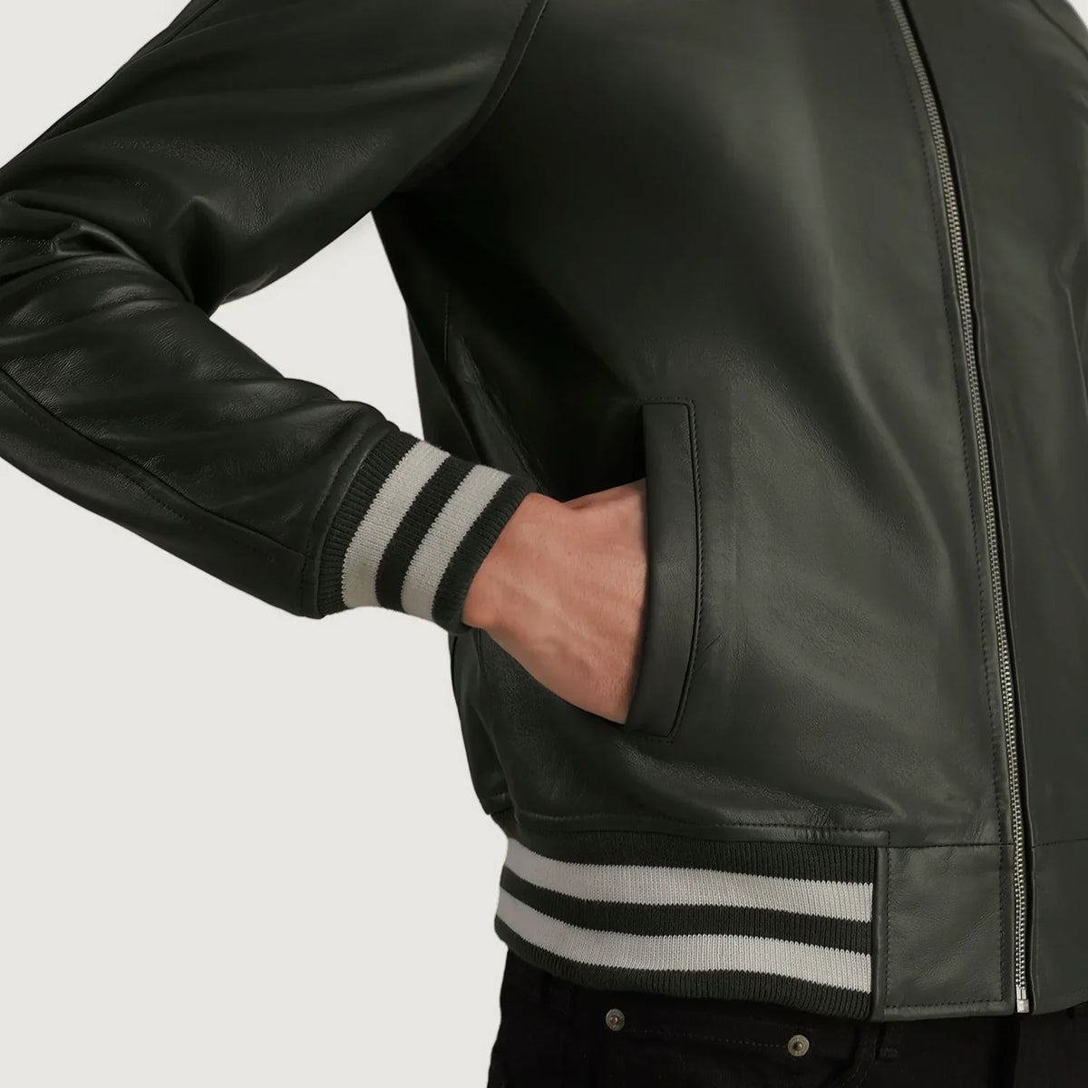 Walton Varsity Veste en Cuir pour Homme – Vue produit alternative 6
