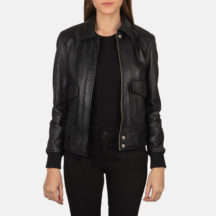 Westa A-2 Blouson Bomber en Cuir pour Femme