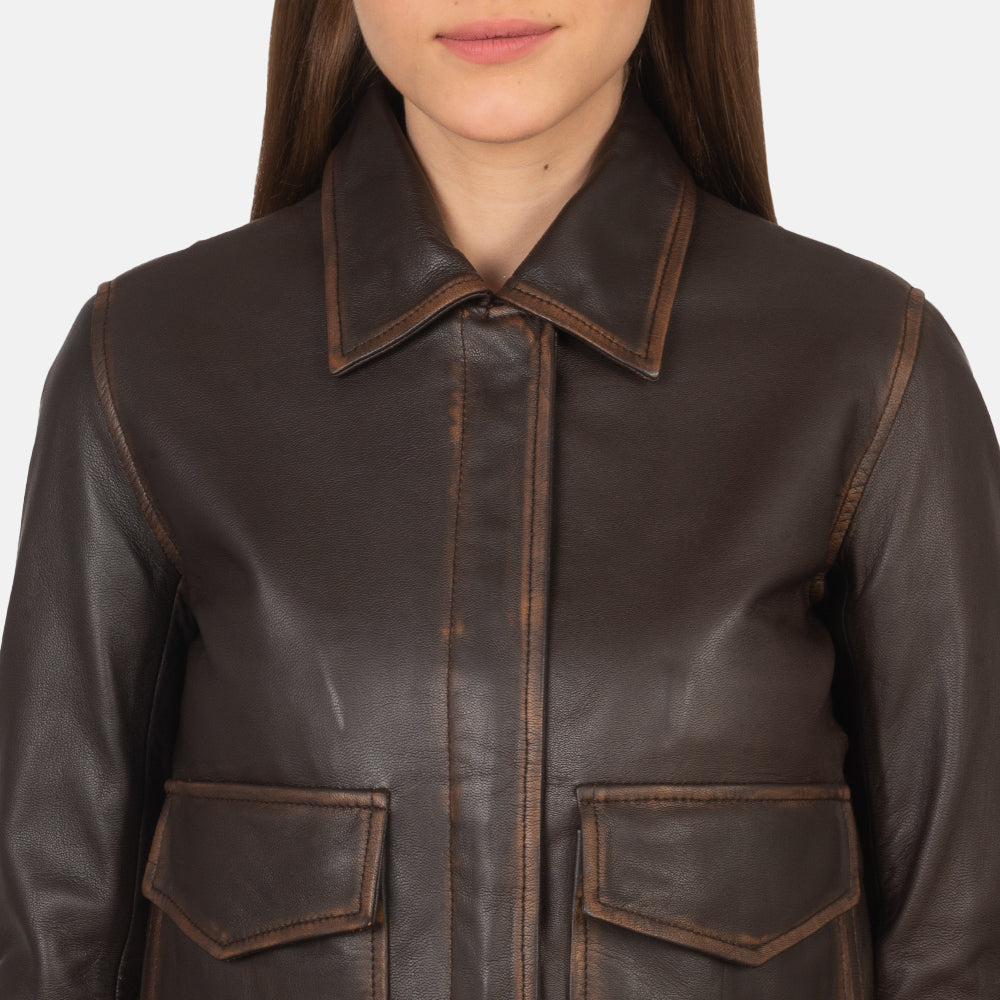 Westa A-2 Blouson Bomber en Cuir pour Femme – Vue produit alternative 7