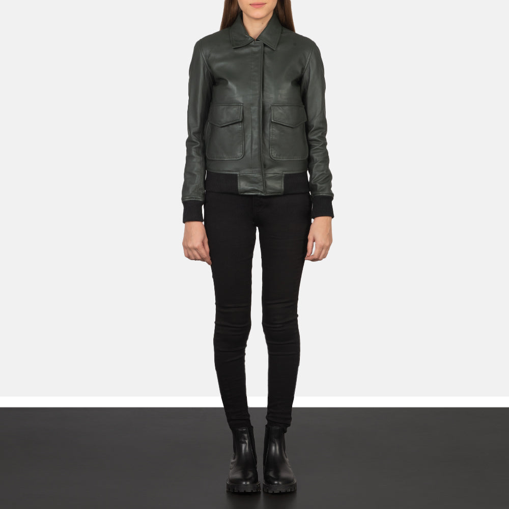 Westa A-2 Blouson Bomber en Cuir pour Femme – Vue produit alternative 3