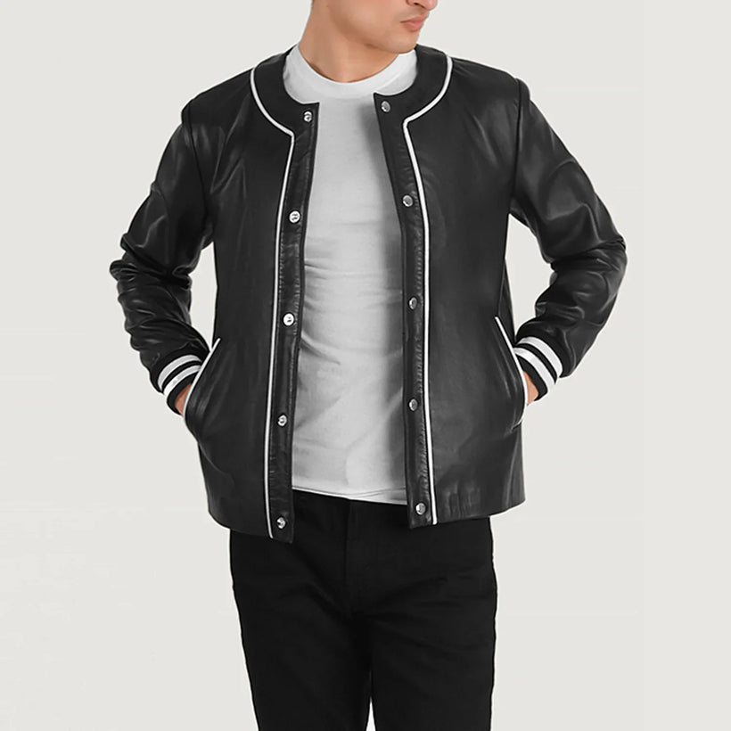 Willis Varsity Veste en Cuir pour Homme