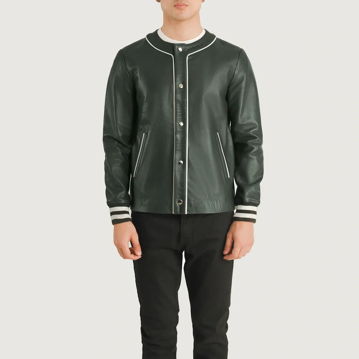 Willis Varsity Veste en Cuir pour Homme – Vue produit alternative 4