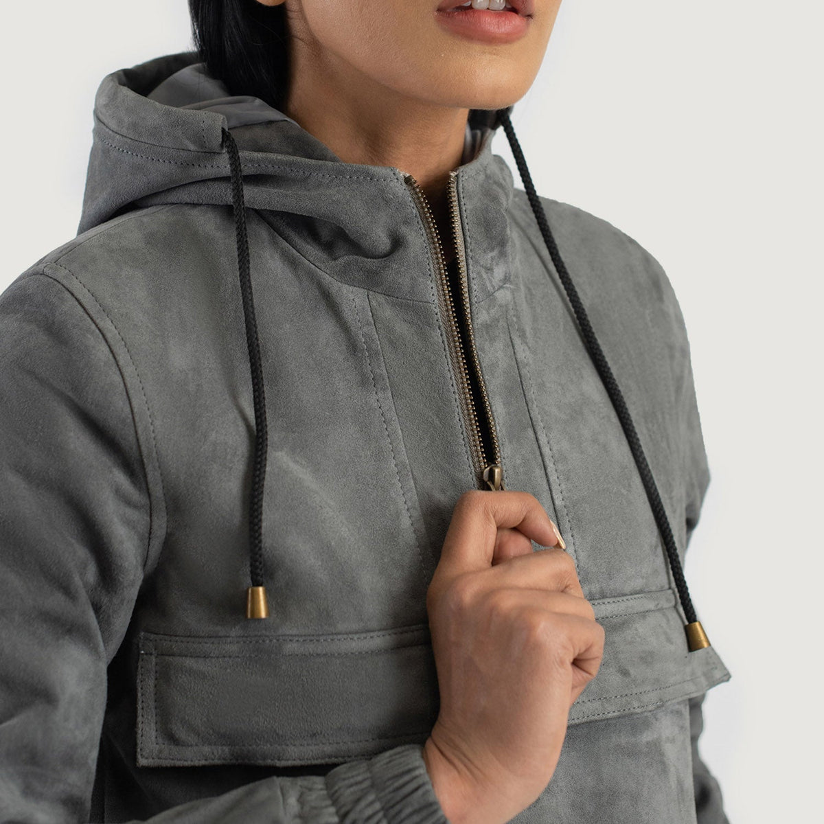 Zest Hooded Pullover Veste en Cuir pour Femme – Vue produit alternative 4